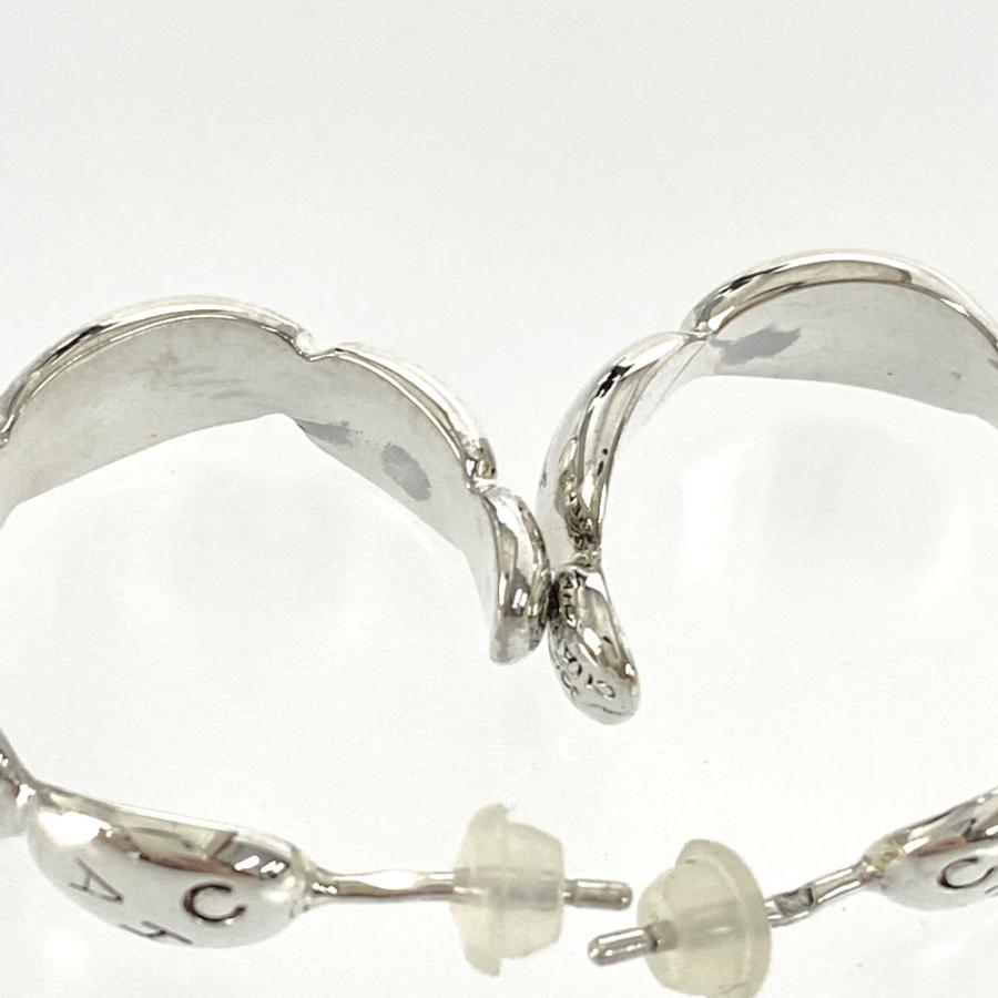 CHANEL シャネル ロゴ フープピアス/Sv925-11.2g/シルバー/CHANEL 翌日