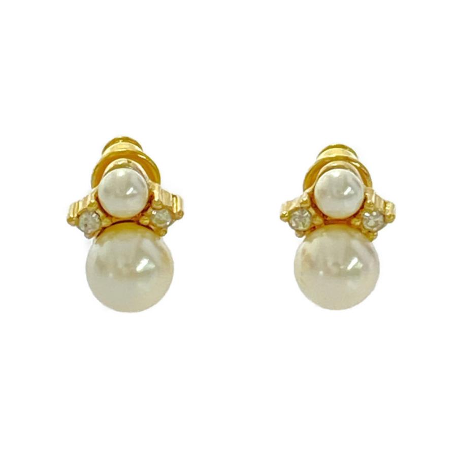 即納特典付き クリスチャンディオール コスチュームパール ラインストーン付スタッドピアス Christian Dior 翌日配送可 Rf1 H2103 3710 最適な価格 Asmistansa Ac Id