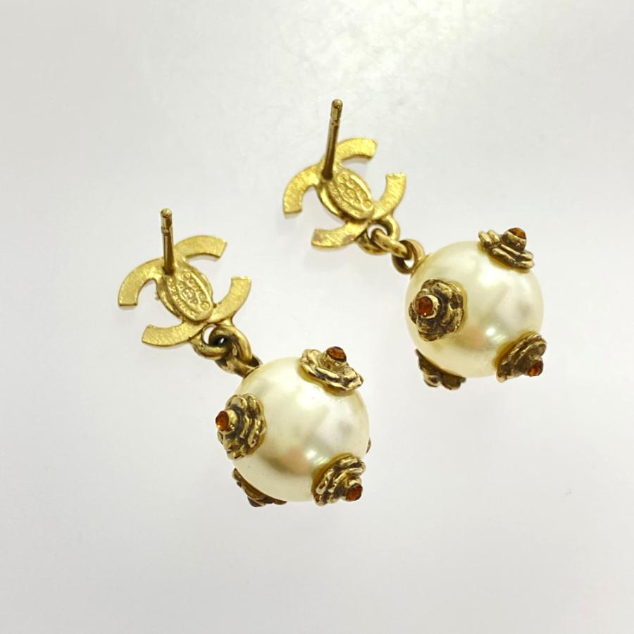 CHANEL シャネル ココマーク カメリア コスチュームパールピアス CHANEL シャネル ココマーク カメリア コスチュームパールピアス