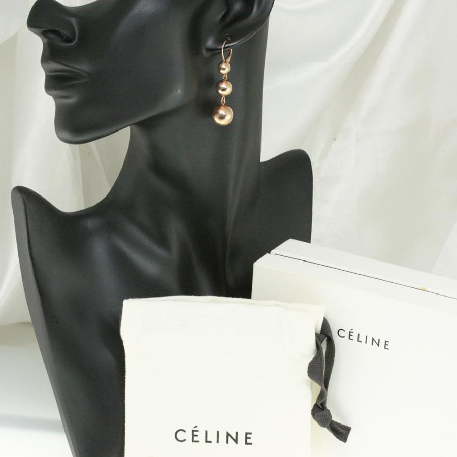 CÉLINE ゴールド ボールピアス CELINE（セリーヌ） ボールピアス/合金/メッキ-14.4g/ピンクゴールド