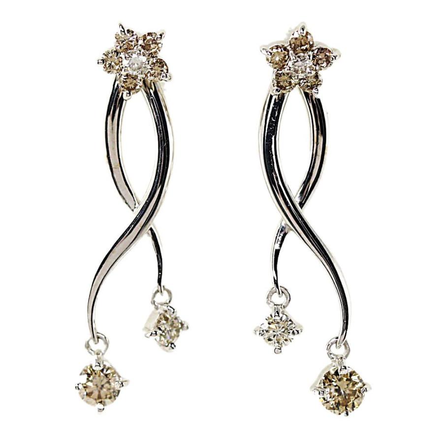 最新情報 フラワーモチーフ 16p ブラウンダイヤモンド 2wayフリルピアス 天然 K18wg 750 2 2g 0 25ct 0 25ct 翌日配送可 Rf2 H 送料無料 Edceisa Com Pe