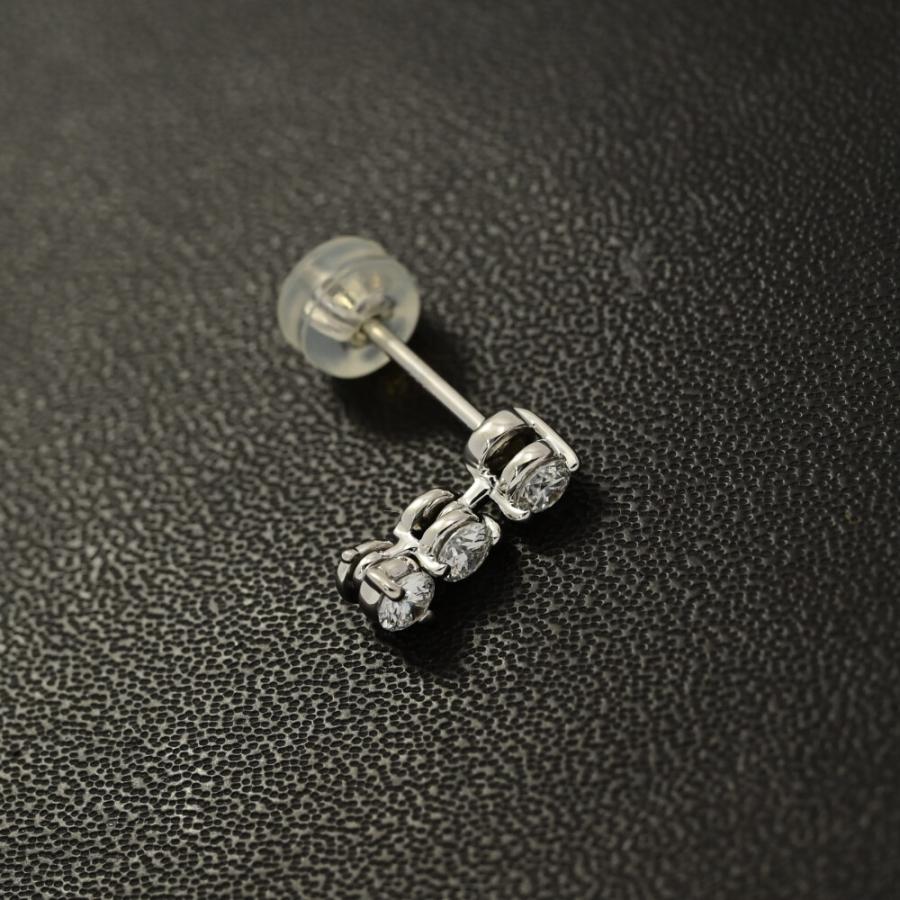 0.2ct/WAKO 和光 3連セッティング・4月 誕生石 3P・片耳ピアス 0.2ct/WAKO 和光 3連セッティング・4月 誕生石 3P・片耳ピアス