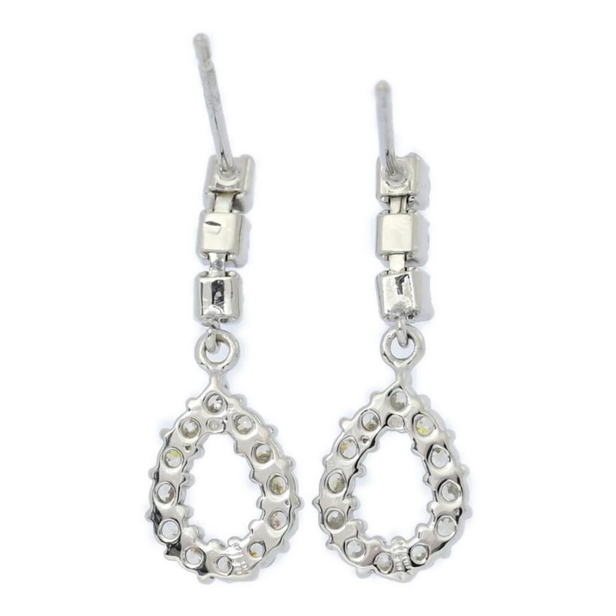 0.2ct/FD:0.2ct/ドロップモチーフ ダイヤモンド ピアス/K14WG/585-1.2g  