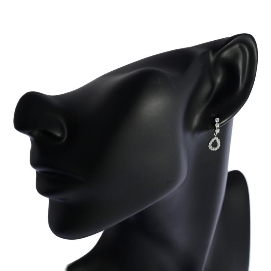 0.2ct/FD:0.2ct/ドロップモチーフ ダイヤモンド ピアス/K14WG/585-1.2g  