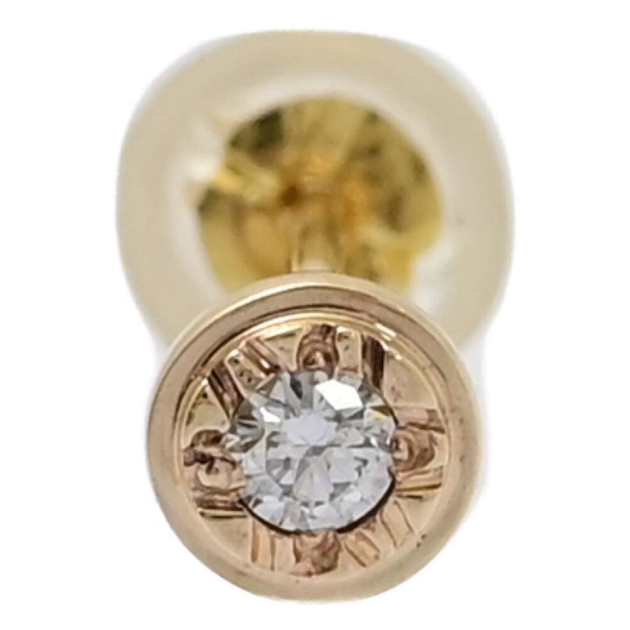 sjx ダイヤ k18 ピアス 美品 0.03ct/SJXエスジェーエックス 1P・ダイヤモンドピアス/K10YG/416-0.1g
