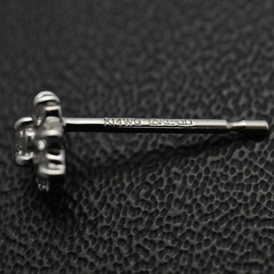 0.07ct/FD:0.07ct/フラワーモチーフ・ダイヤモンド ピアス/K14WG/585