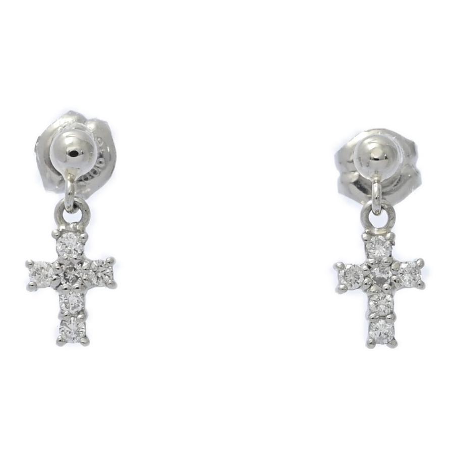 0.06ct/クロスモチーフ ダイヤモンド ピアス/Pt900-1.0g/プラチナ