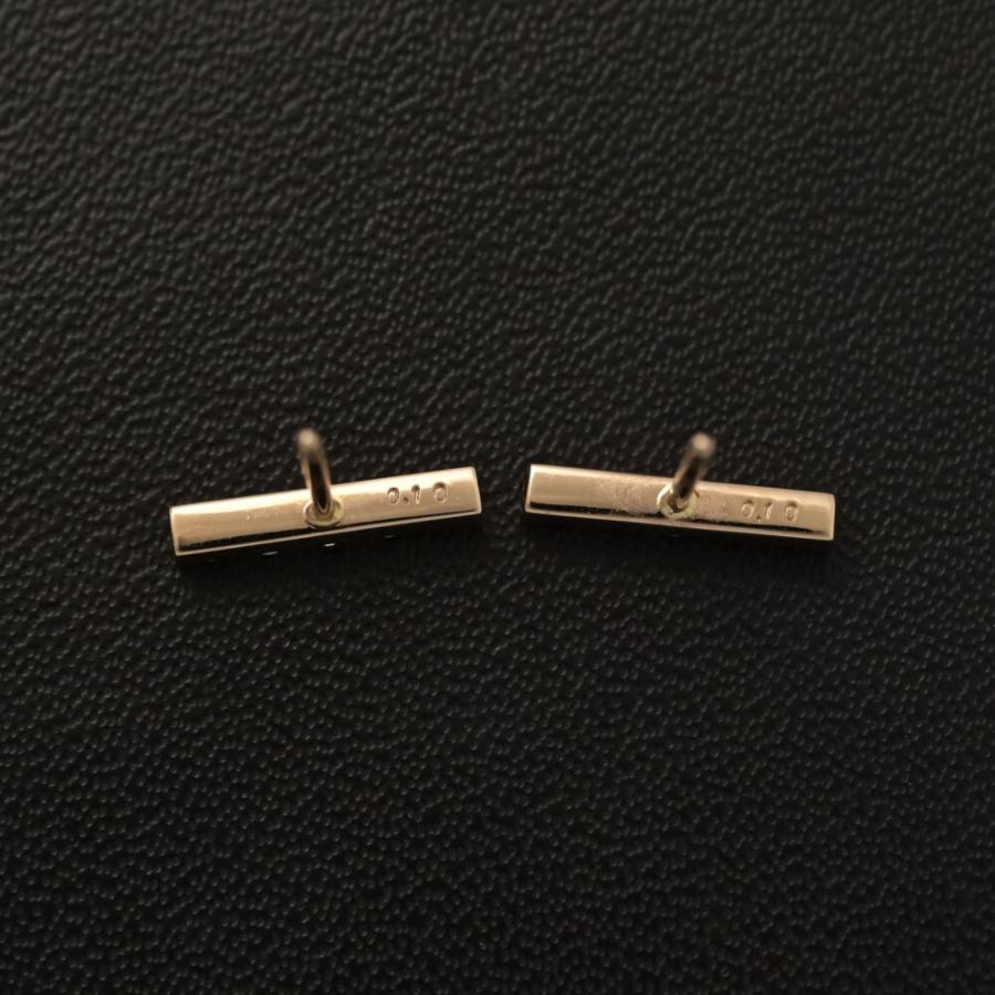 0.1ct/FD:0.1ct 一文字 ダイヤモンド ピアス K18PG/750-0.8g