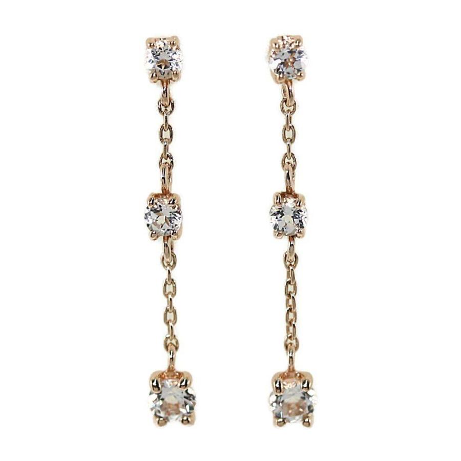 スタージュエリー スウィング ホワイトトパーズピアス/K10PG/416-0.7g  