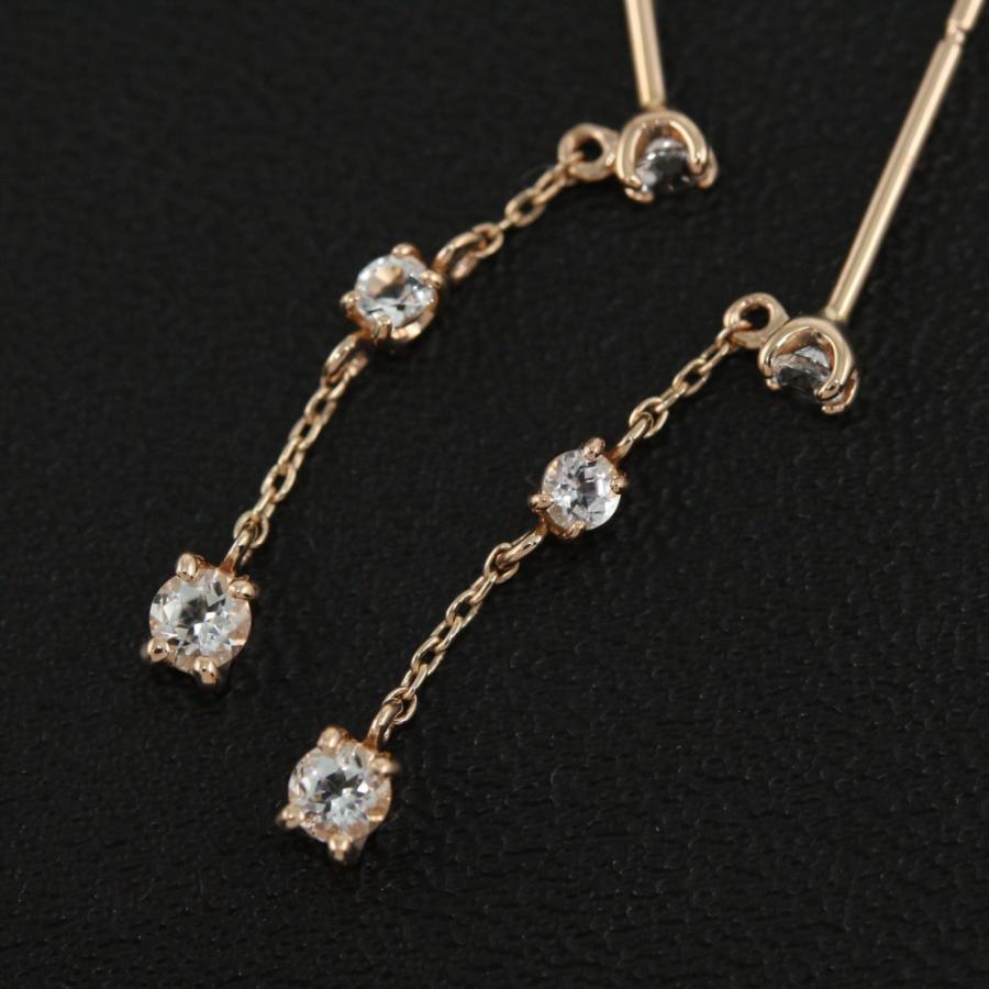 スタージュエリー スウィング ホワイトトパーズピアス/K10PG/416-0.7g