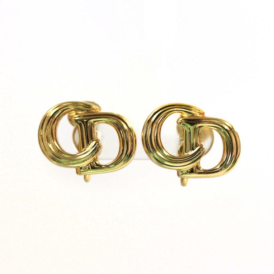 クリスチャンディオール CDロゴイヤリング/合金/メッキ-5.3g/ゴールド  