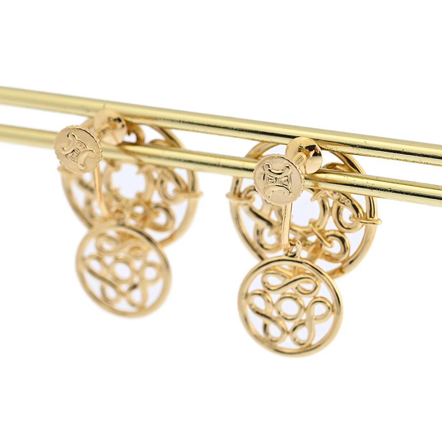 CELINE セリーヌ ヴィンテージライン・アナグラムイヤリング/K18YG/750