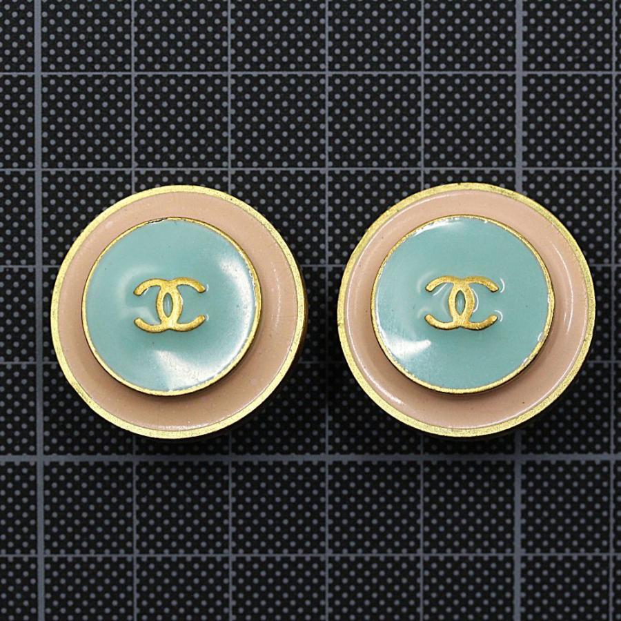 CHANEL シャネル ヴィンテージシャネル・エナメルココボタンイヤリング 