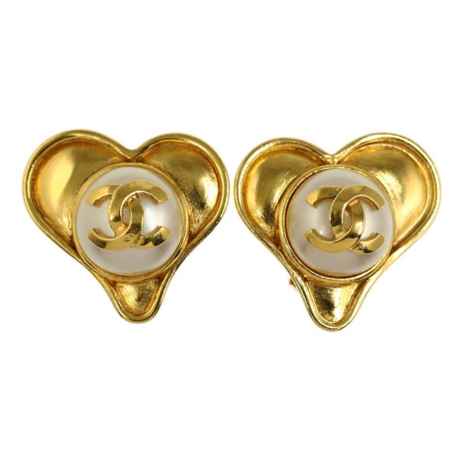 シャネルCHANELハートパールイヤリング