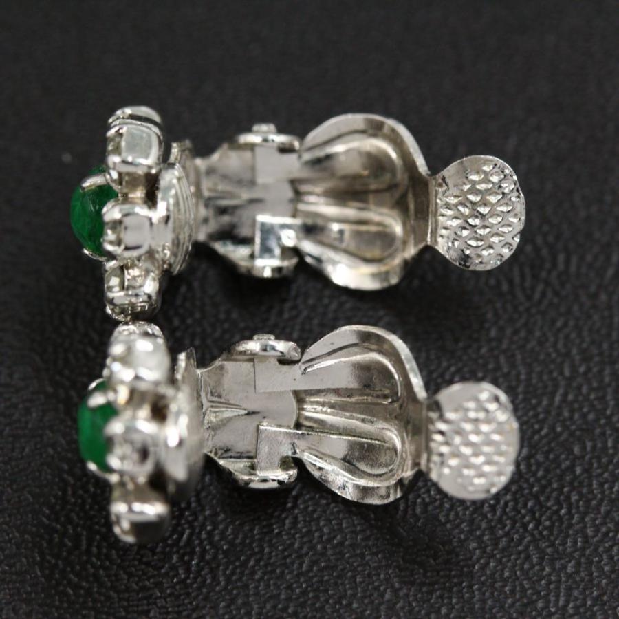 クリスチャンディオール エメラルドモチーフビジューイヤリング-3.0g