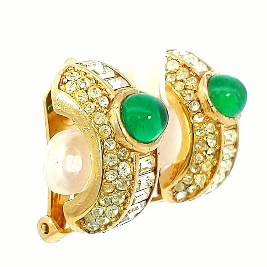 クリスチャンディオール カラーストーン イヤリング/合金/メッキ