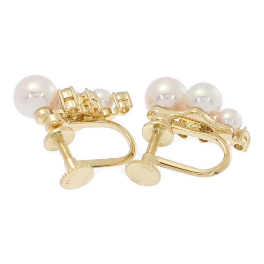387【POLA】パールダイヤモンド0.16ct イヤリング