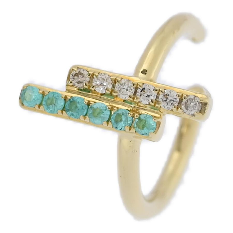 TM0.06ct/FD:0.05ct/イヤーカフ・ブルー・トルマリン・ダイヤモンド  