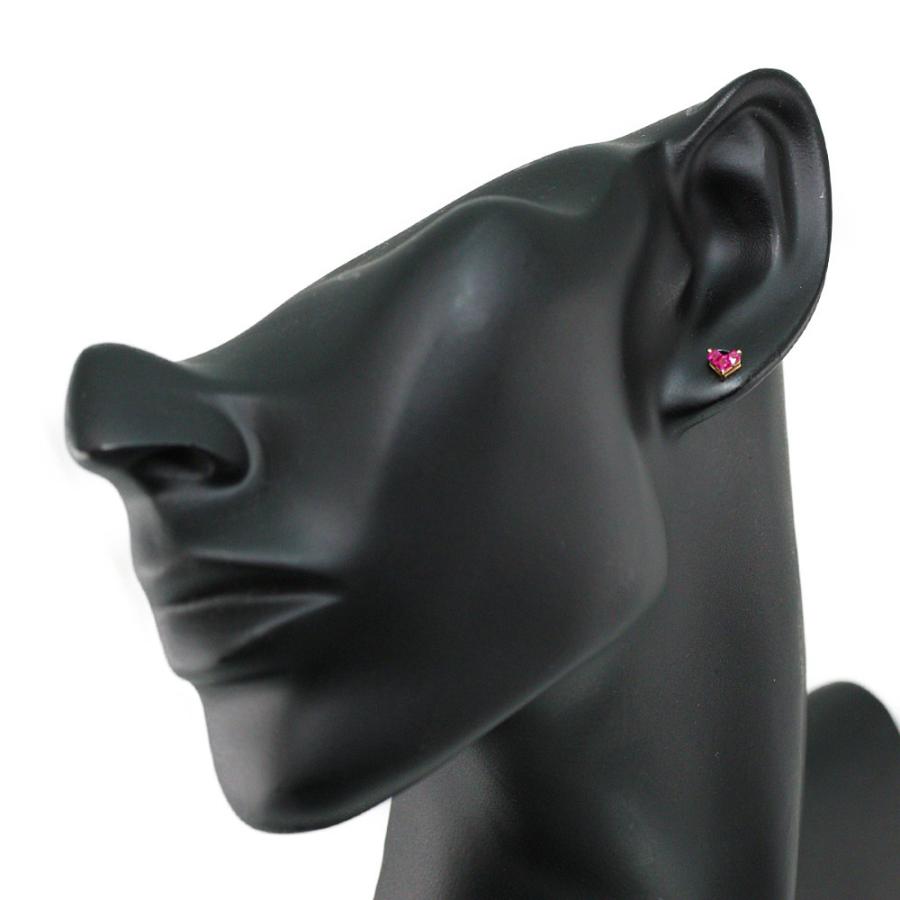 スタージュエリー ミステリアスハート ルビー スタッドピアス/K18YG