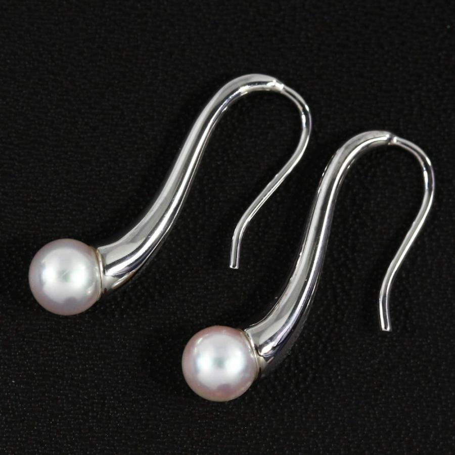 MIKIMOTO ミキモト 真珠 パール フックピアス/K18WG/750-2.8g MIKIMOTO ミキモト 真珠 パール フックピアス/K18WG/750-2.8g