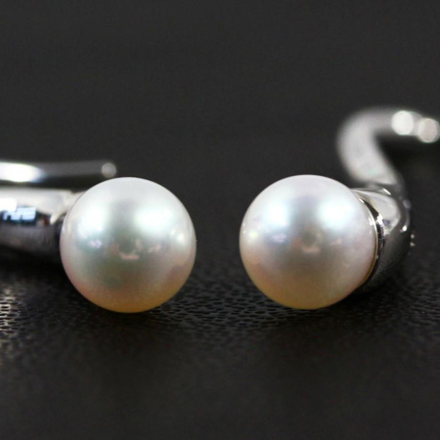 MIKIMOTO ミキモト 真珠 パール フックピアス/K18WG/750-2.8g MIKIMOTO ミキモト 真珠 パール フックピアス/K18WG/750-2.8g