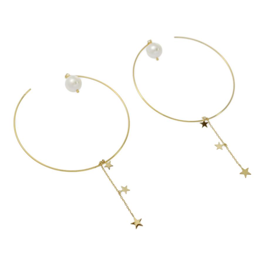 7mm/STAR JEWELRY スタージュエリー スターモチーフ・フープ・アコヤ 