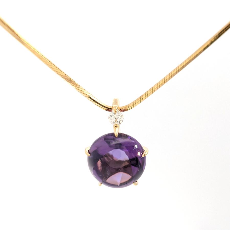 アメシスト（アメジスト）ネックレス・ピアスセット・ダイヤモンド  