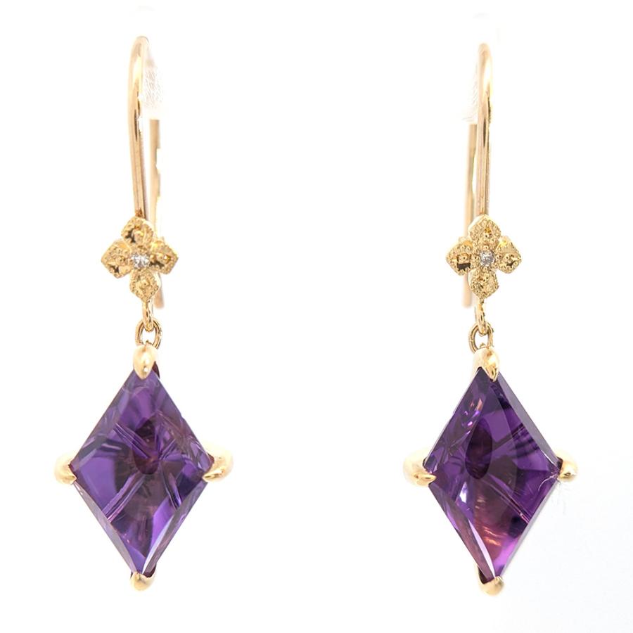 アメシスト（アメジスト）ネックレス・ピアスセット・ダイヤモンド  