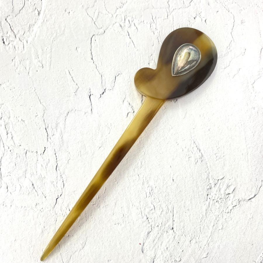 HERMES エルメス 簪・バッファローホーンヘアアクセサリー