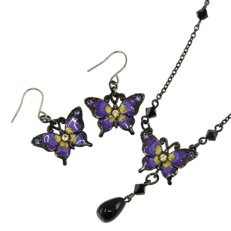 【美品】ANNA SUI ネックレス ピアス バタフライ 蝶々 ANNA SUI アナスイ バタフライ(蝶)モチーフ ネックレス・ピアス