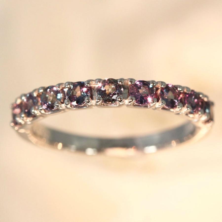 9P・アレキサンドライト・ハーフエタニティリング・指輪/Pt900