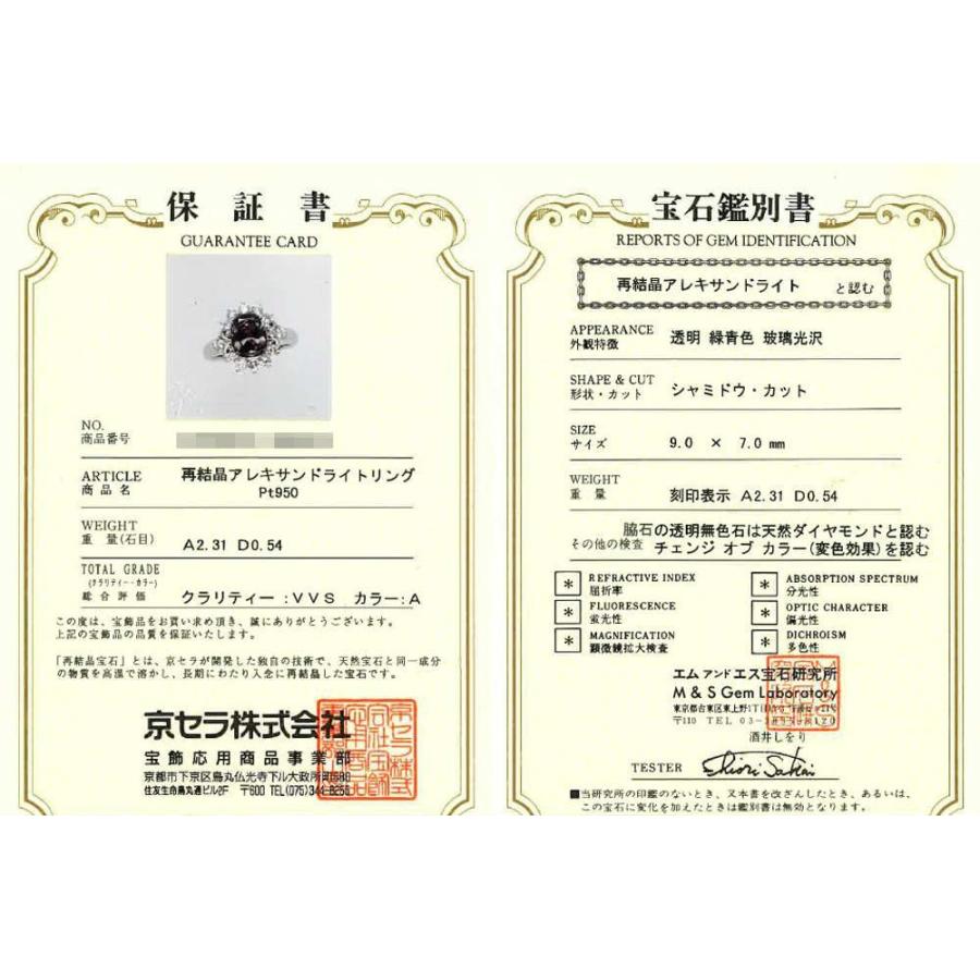 クレサンベール(京セラ) 再結晶アレキサンドライト