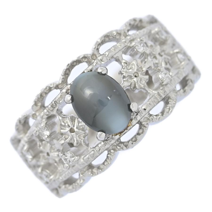 1.51ct 0.16ct アレキサンドライト キャッツアイ ダイヤ リング 指輪 