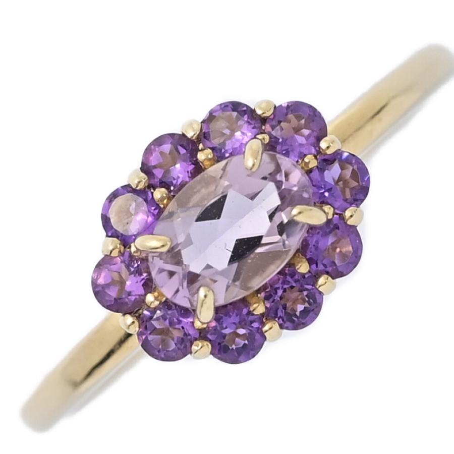 アメジスト 花デザインリング フラワーモチーフ 取り巻きセッティング・アメシスト アメジスト