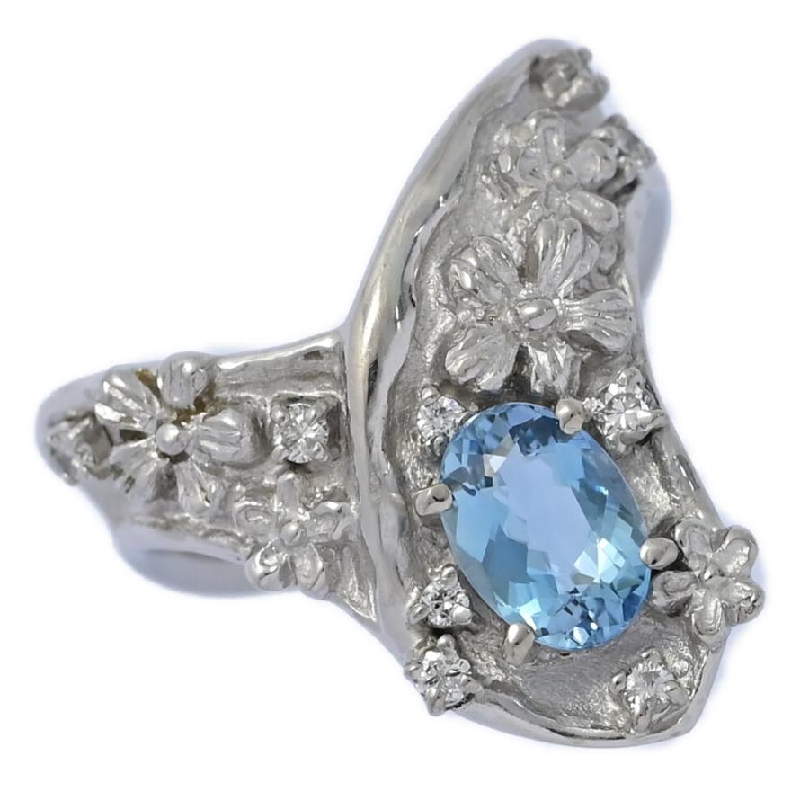 3月誕生石 1P・アクアマリン アクワマリン ダイヤモンド リング・指輪  