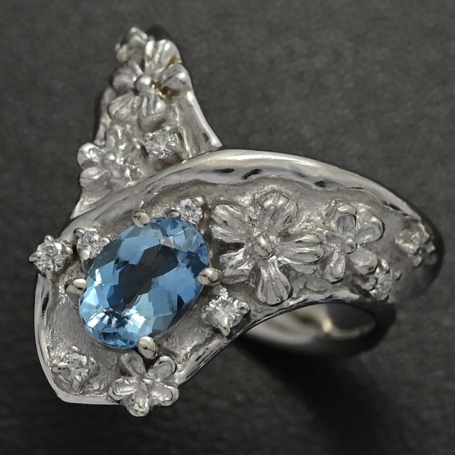 3月誕生石 1P・アクアマリン アクワマリン ダイヤモンド リング・指輪  