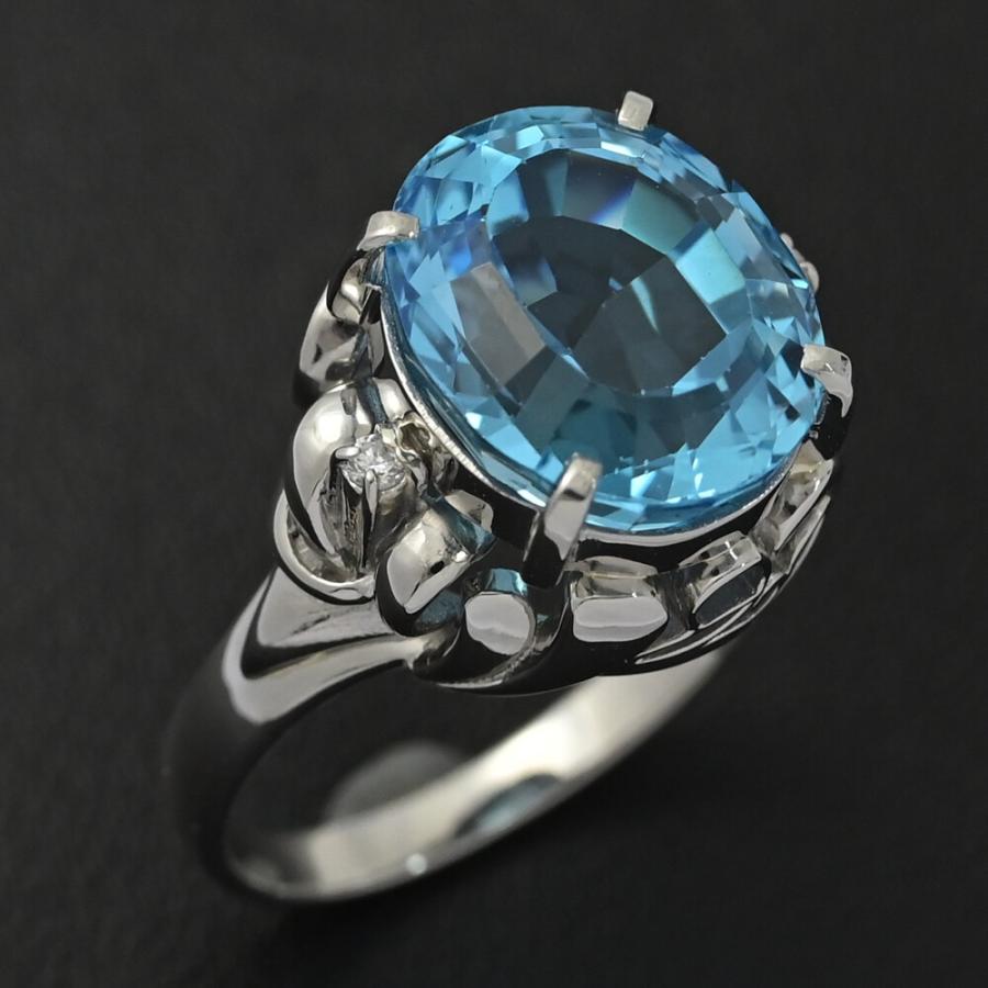BT7.89ct/FD:0.03ct/ブルートパーズ・ダイヤモンド 11月生石 リング