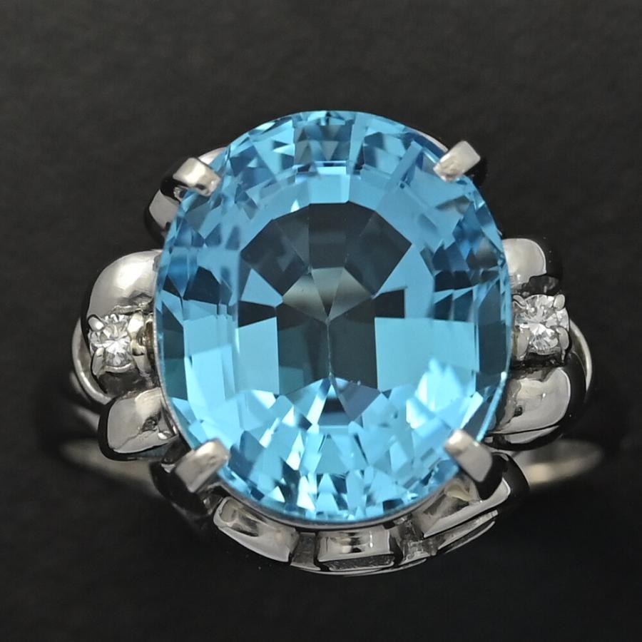 BT7.89ct/FD:0.03ct/ブルートパーズ・ダイヤモンド 11月生石 リング
