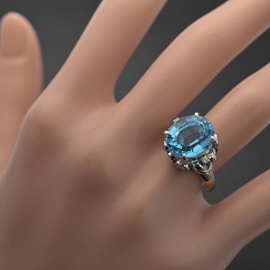 BT7.89ct/FD:0.03ct/ブルートパーズ・ダイヤモンド 11月生石 リング
