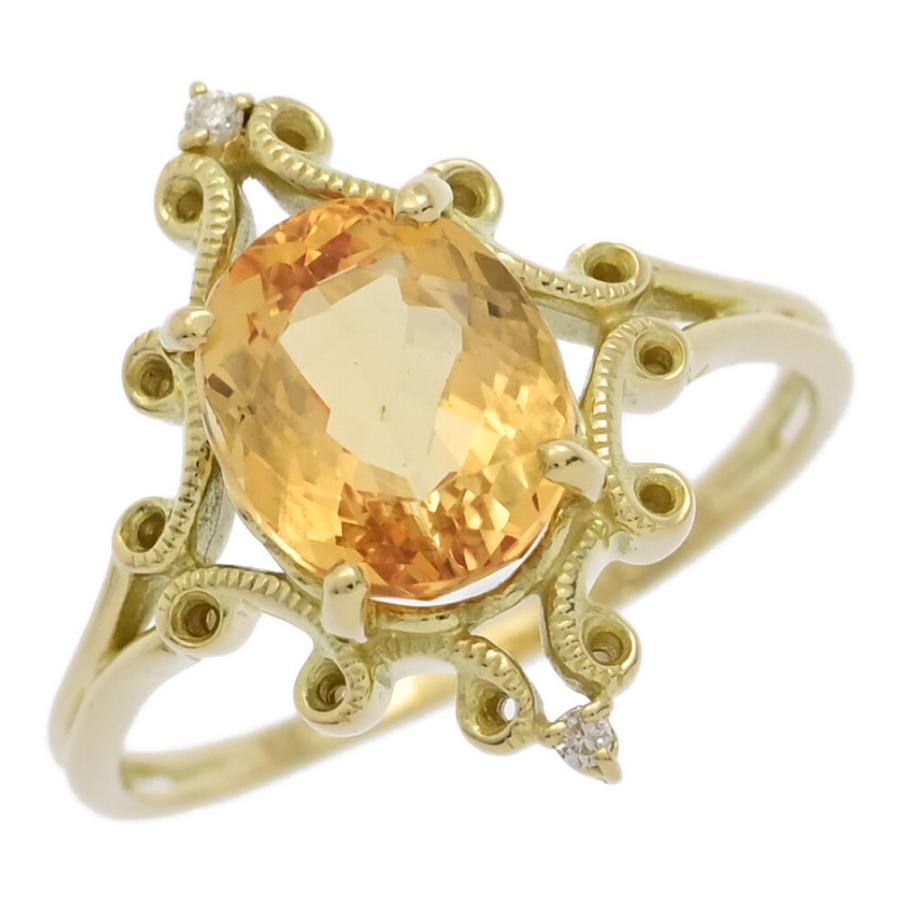 CI2.69ct/FD:0.02ct/11月誕生石 1P・シトリン・ダイヤモンドリング 