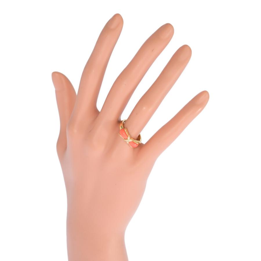 NINA RICCI ニナリッチ リボンモチーフ・珊瑚 コーラル ダイヤモンド