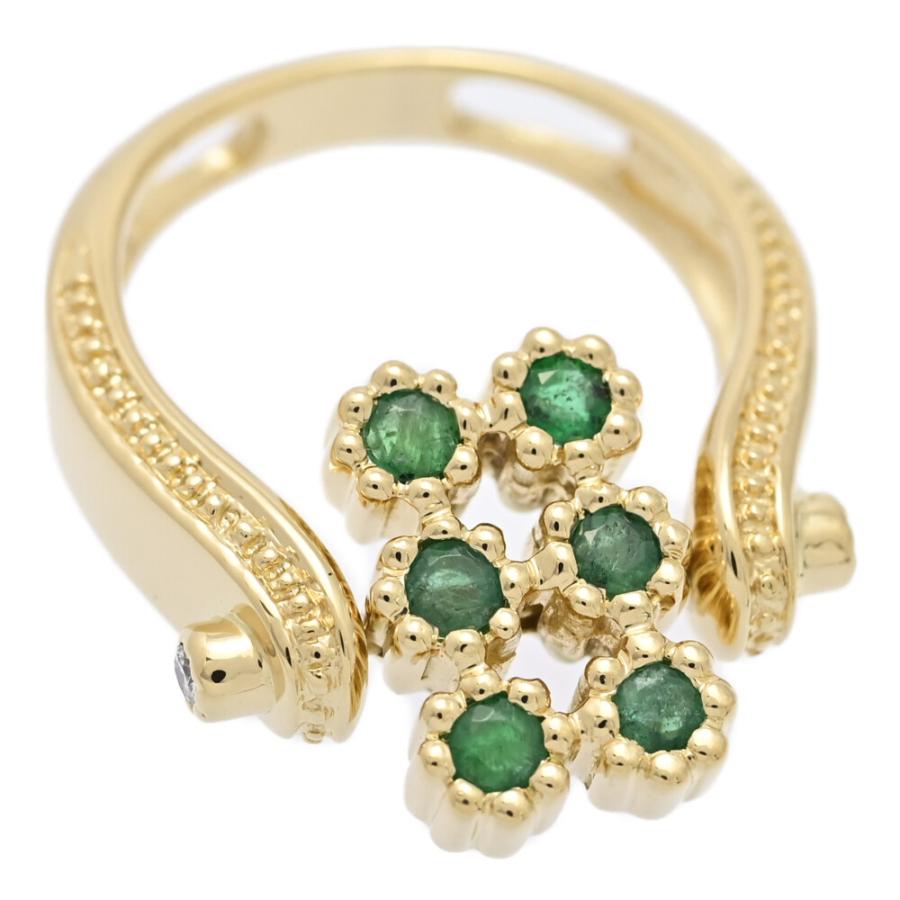 美品 1点モノ EM0.5ct 0.05ct 6粒 エメラルド ダイヤモンド 回転仕掛け 