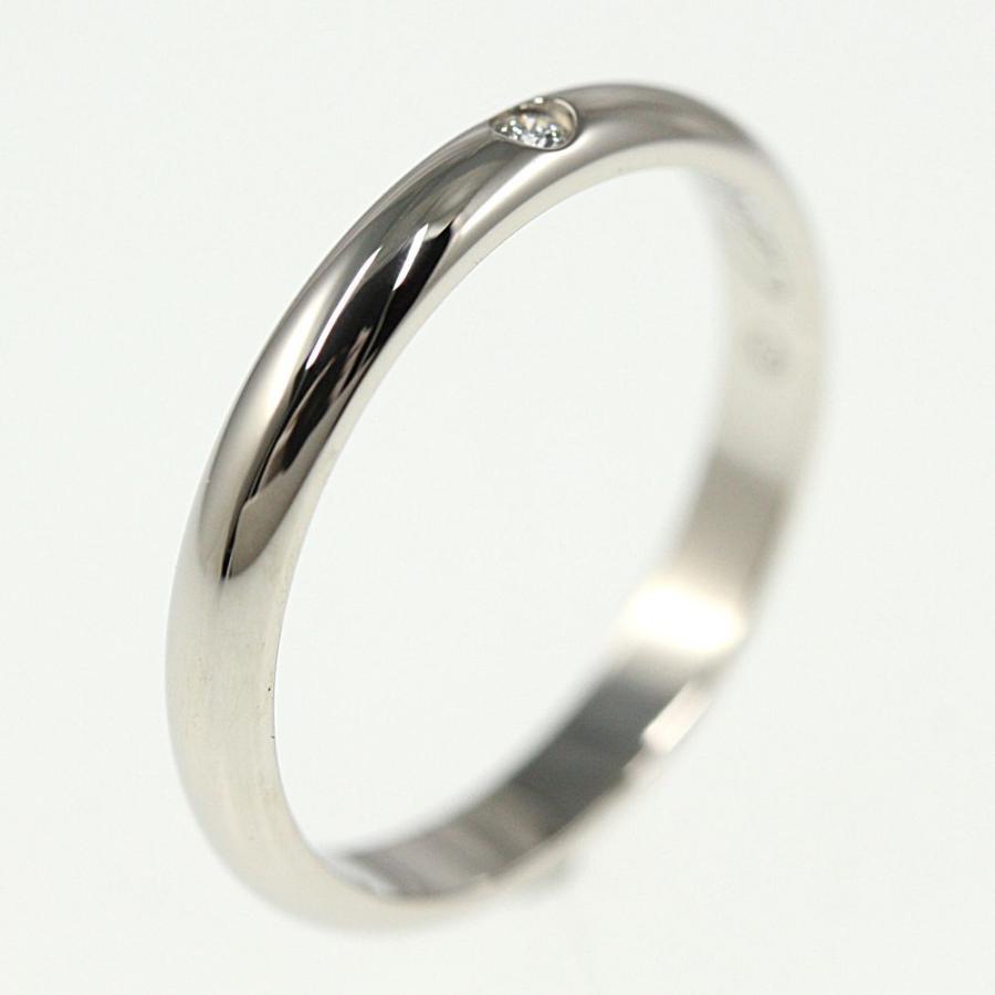 【新品同様】カルティエ　1p ダイヤ　バンド　マリッジ　リング　Pt950 指輪 Cartier カルティエ 1895 WEDDING BAND ウェディング 1P