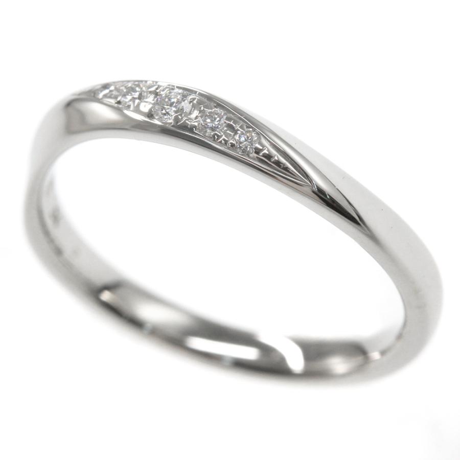 ロイヤルアッシャー 5P・ダイヤモンドリング・指輪/Pt950-3.1g/0.04ct  