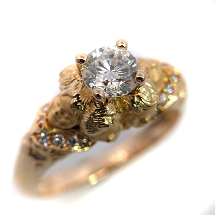 カレライカレラ 天使モチーフ・ダイヤモンドリング・指輪/K18YG/750 