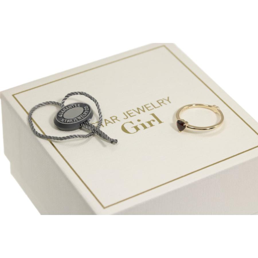 スタージュエリー　K10WG ハート リング スタージュエリー ガールの新作リング、真っ赤なハートの