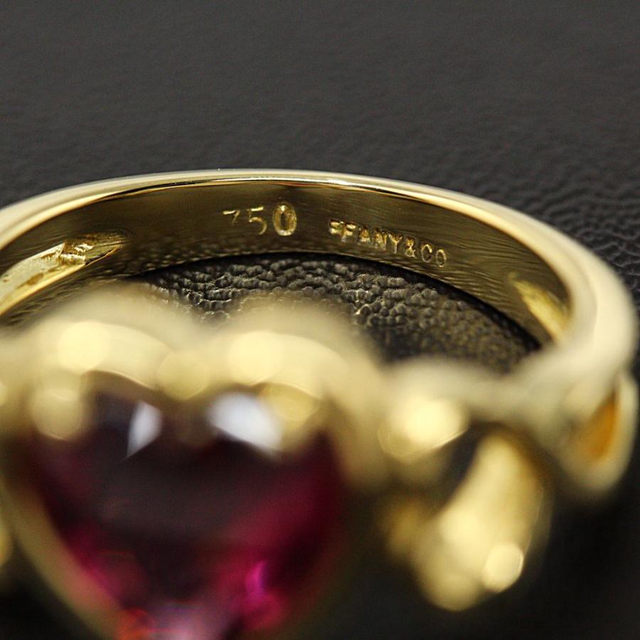 TIFFANY&Co. ティファニー ハート ガーネットリング 指輪/K18YG TIFFANY&Co. ティファニー ハート ガーネットリング 指輪/K18YG