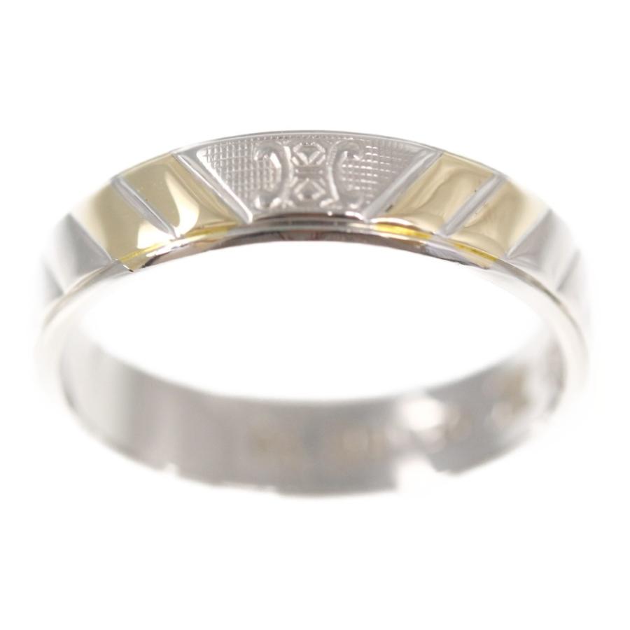 セリーヌ コンビ・ロゴリング・指輪/K18/750×Pt850コンビ-3.3g/10号