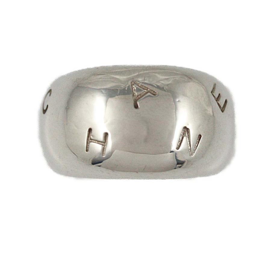 シャネル シルバー ロゴ ワイドリング 13号 SV925 箱付き