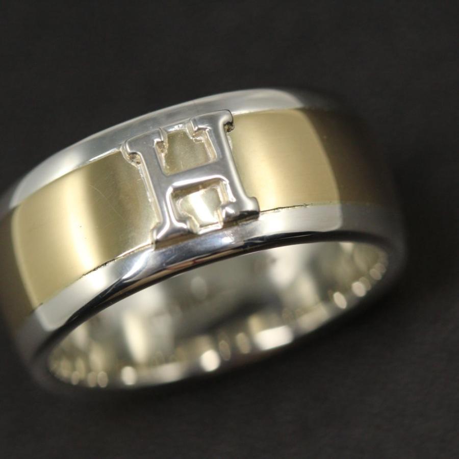 HERMES（エルメス） Hロゴ・アッシュリング・指輪/Sv925×K18YG-8.7g/11